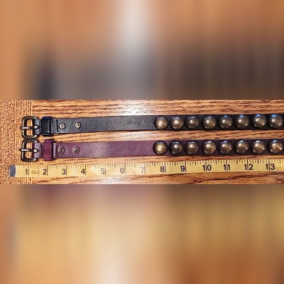 GAP Studded Leather Belts - Set of 2 Black and Brown